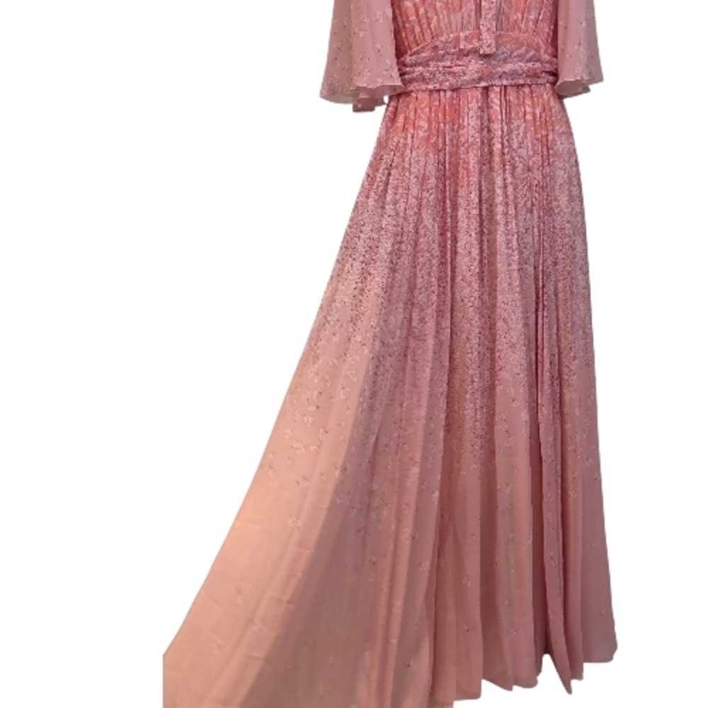Giambattista Valli silk gown pink floral Maxi Dress, Garden Party, Wedding, Sz 8 - Picture 9 of 13